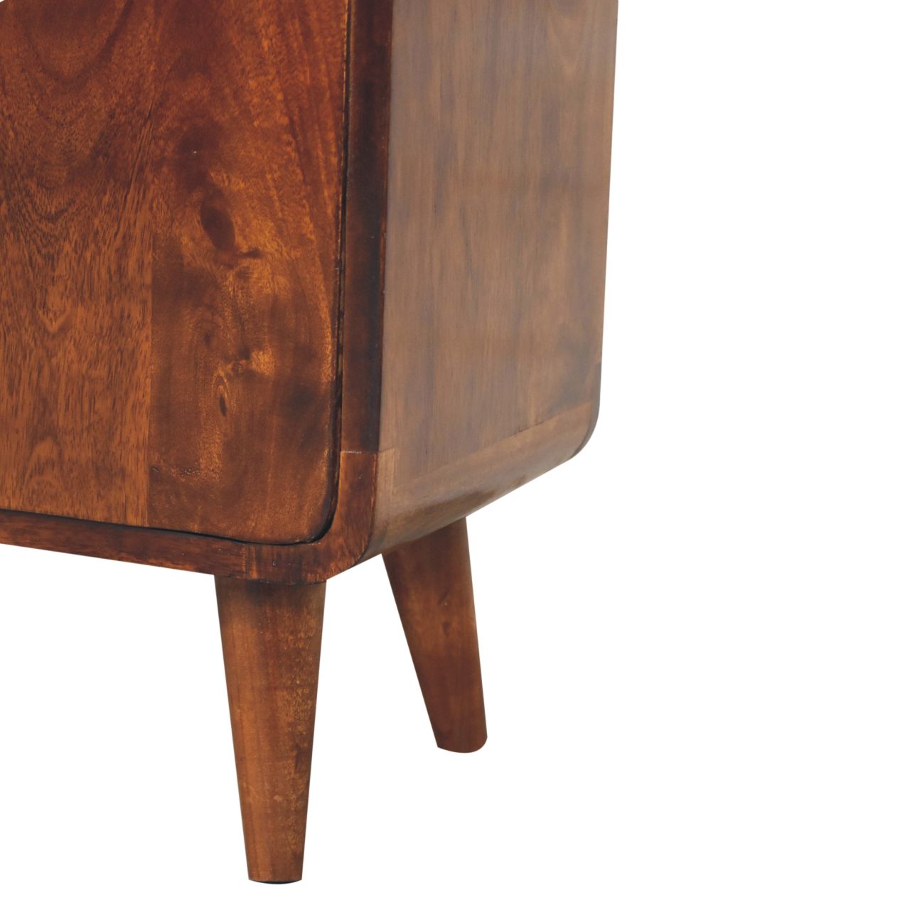 Solid Mango Wood Chestnut Finished 2 Door Mini Classic Cabinet - Image 7