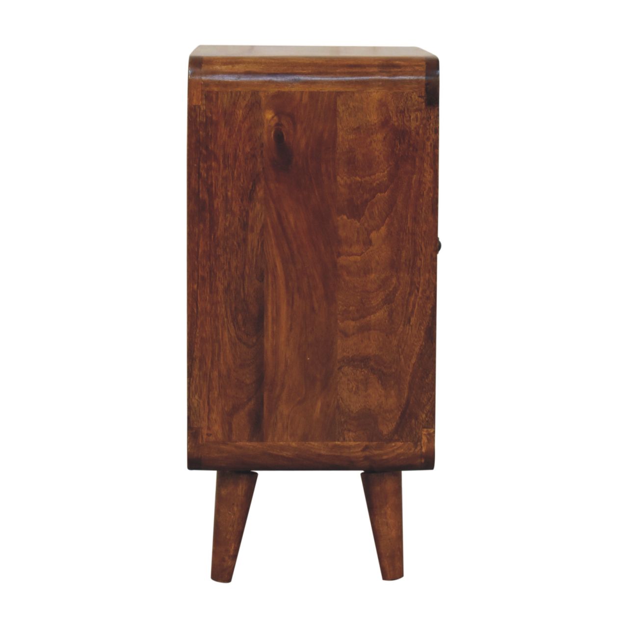 Solid Mango Wood Chestnut Finished 2 Door Mini Classic Cabinet - Image 8