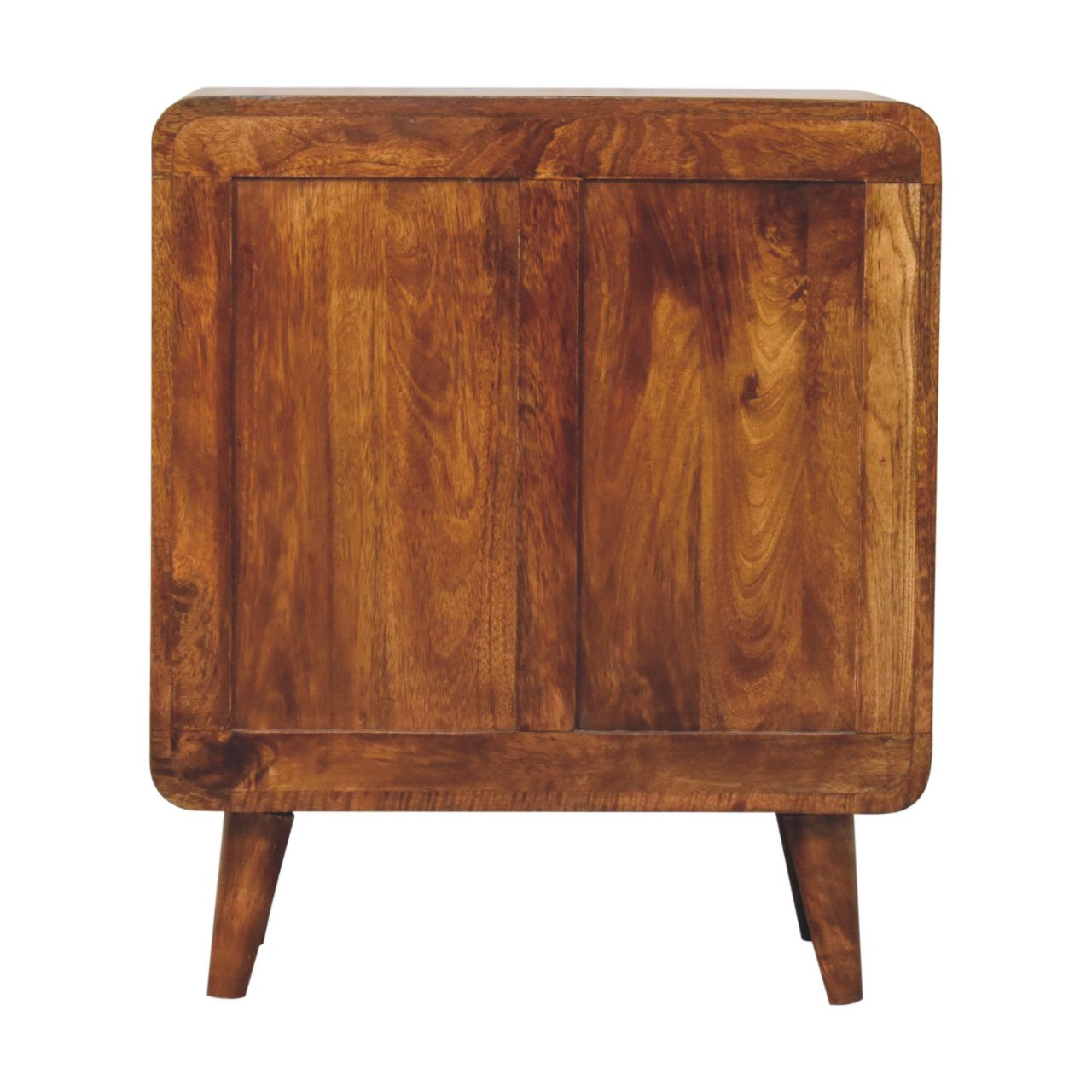 Solid Mango Wood Chestnut Finished 2 Door Mini Classic Cabinet - Image 9