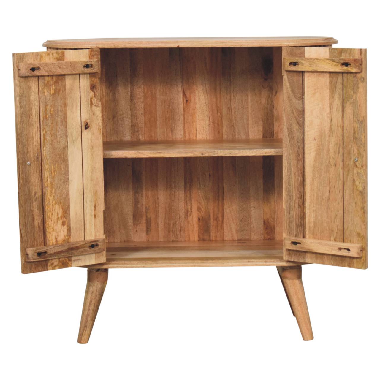 Solid Mango Wood Oak Finished 2 Door Soba Nordic Cabinet - Image 8
