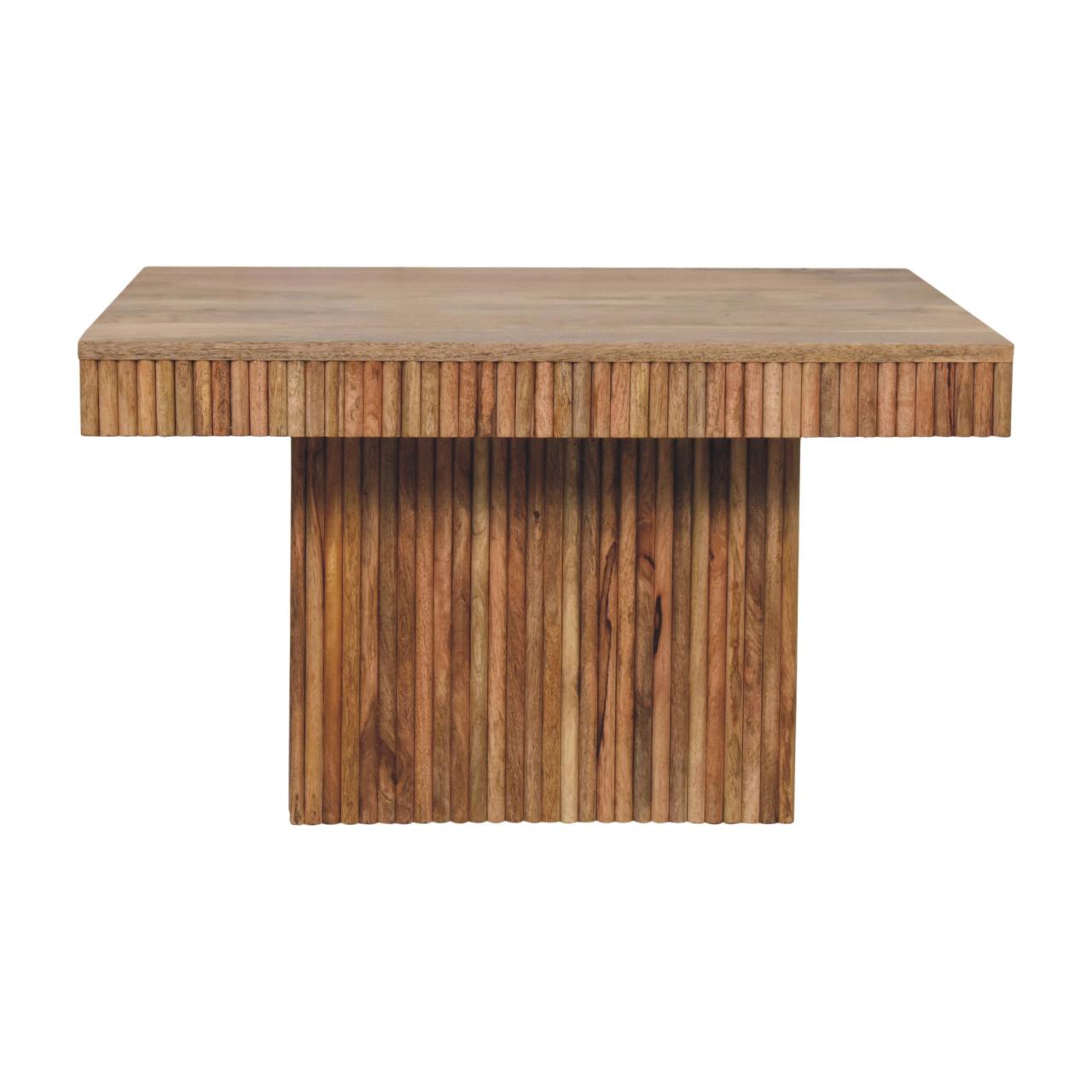 Solid Mango Wood Oak Finished Soba Chunky Coffee Table