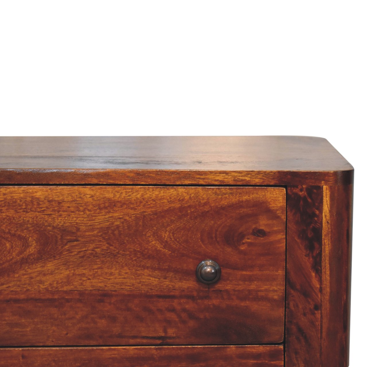 Solid Mango Wood Chestnut Finished 3 Drawer Bera Chest - Image 4
