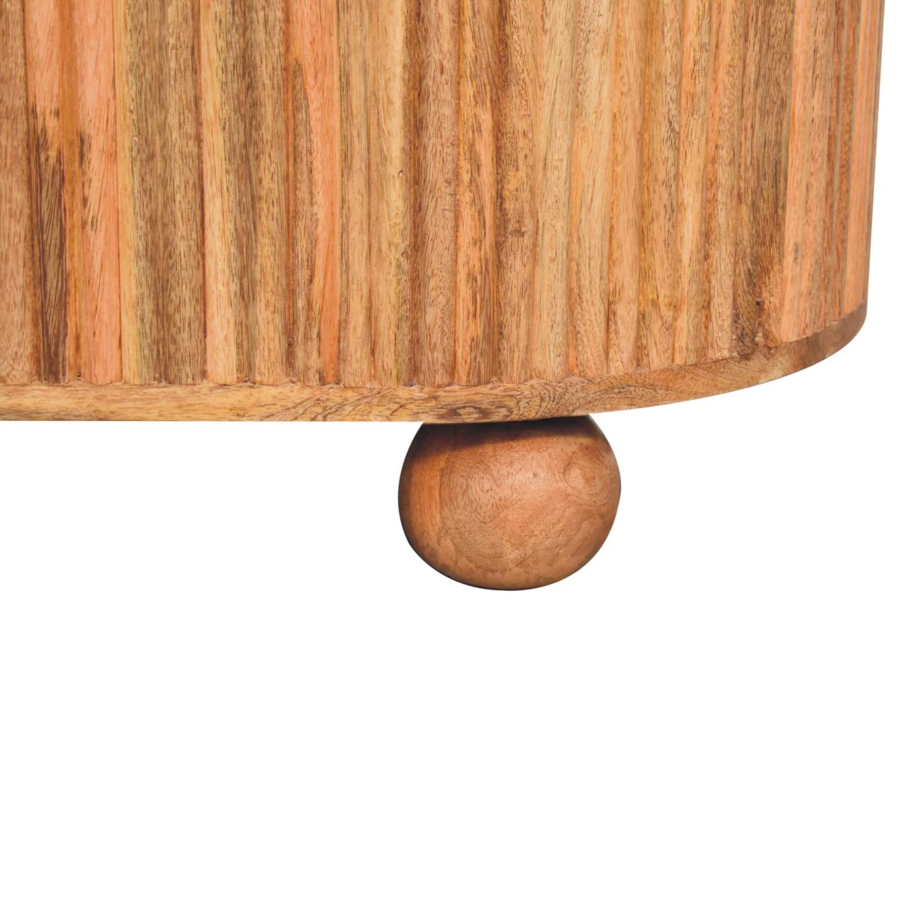 Solid Mango Wood Oak Finished Soba Ball Coffee Table with Storage Compartment & Liftable Lid - Image 8