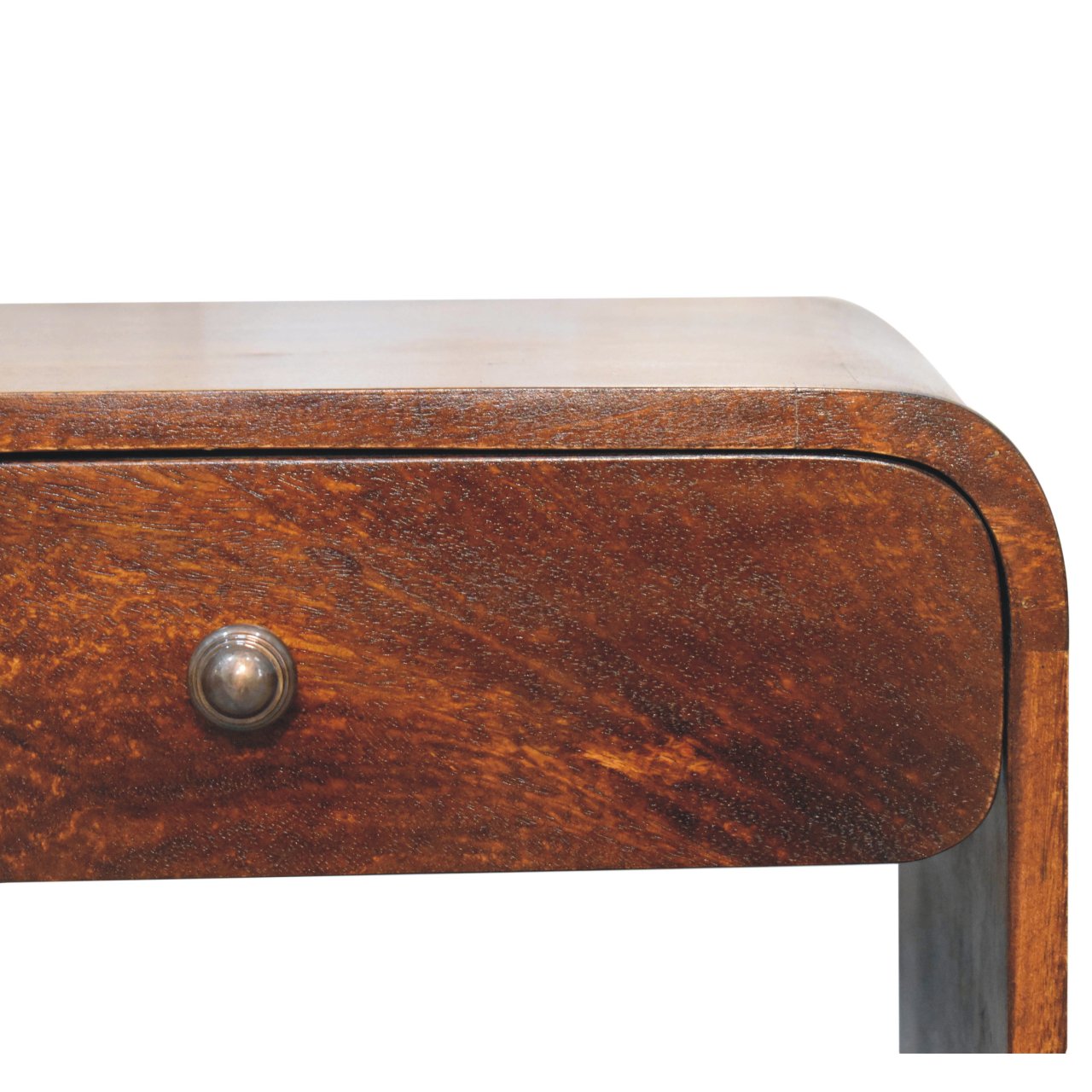 Solid Mango Wood Chestnut Finished 1 Drawer 1 Slot Aspen Bedside - Image 4