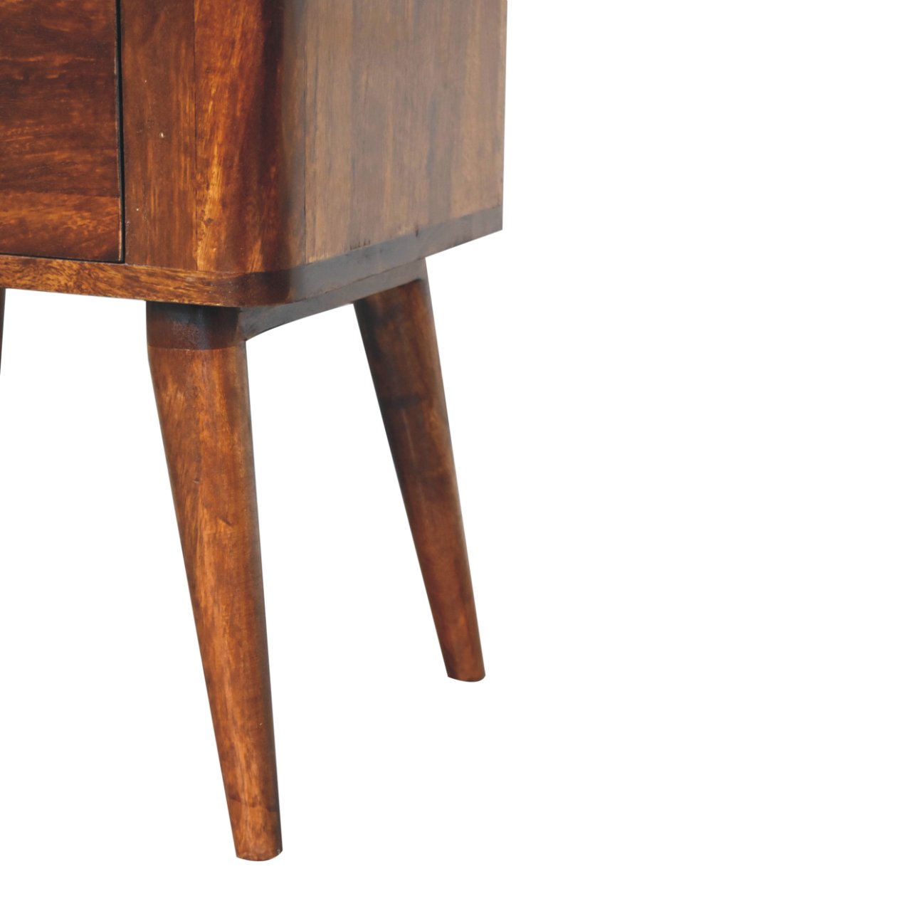 Solid Mango Wood Chestnut Finished 2 Drawer Bera Bedside - Image 7