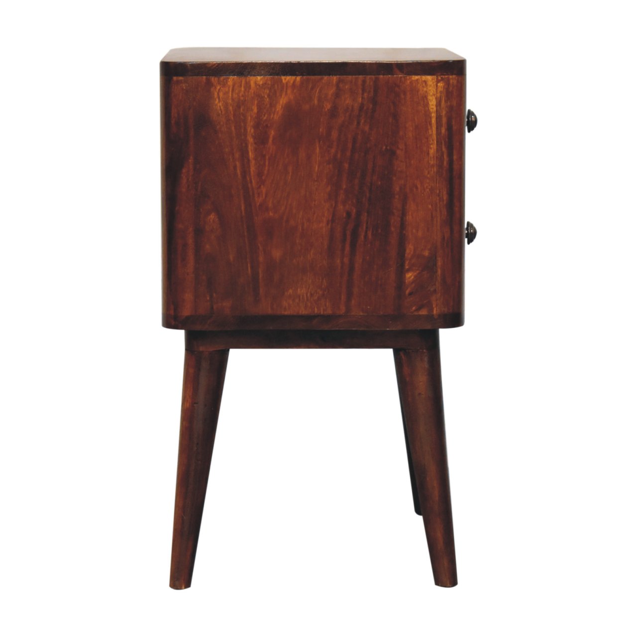 Solid Mango Wood Chestnut Finished 2 Drawer Bera Bedside - Image 8
