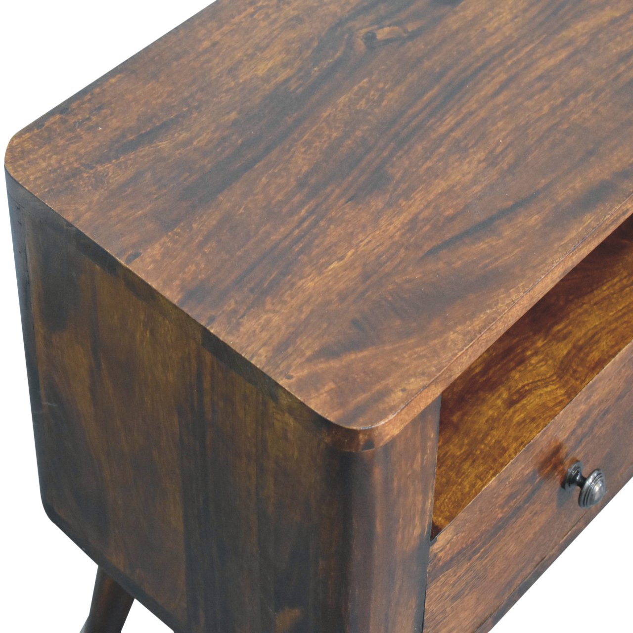 Solid Mango Wood Solid Chestnut Finished Mango Wood 2 Drawer Bera Media Unit - Image 5