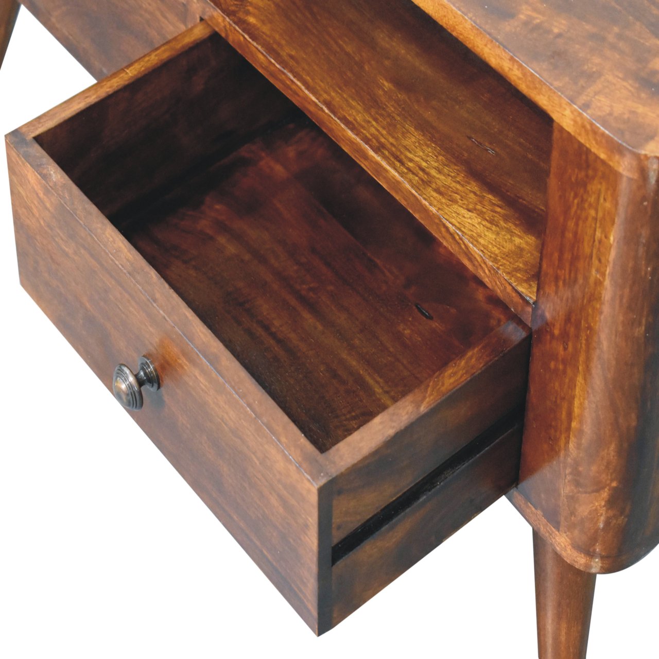 Solid Mango Wood Solid Chestnut Finished Mango Wood 2 Drawer Bera Media Unit - Image 6