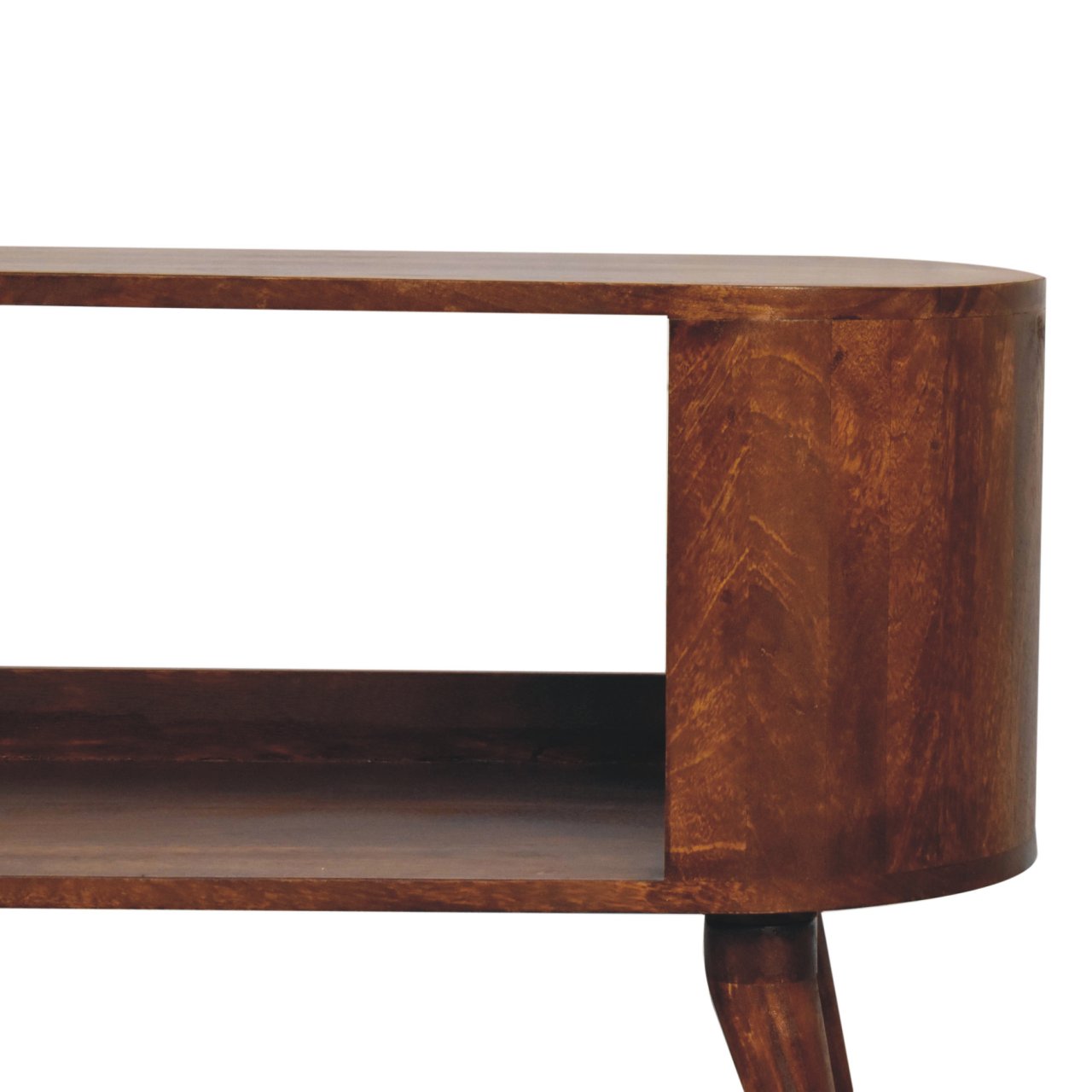Solid Mango Wood Chestnut Finished Soba Shoe Cabinet - Image 4
