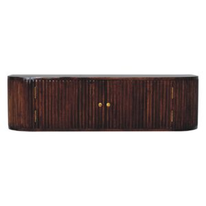 Solid Mango Wood Chunky Chestnut Finished 2 Door Wall Mounted Console