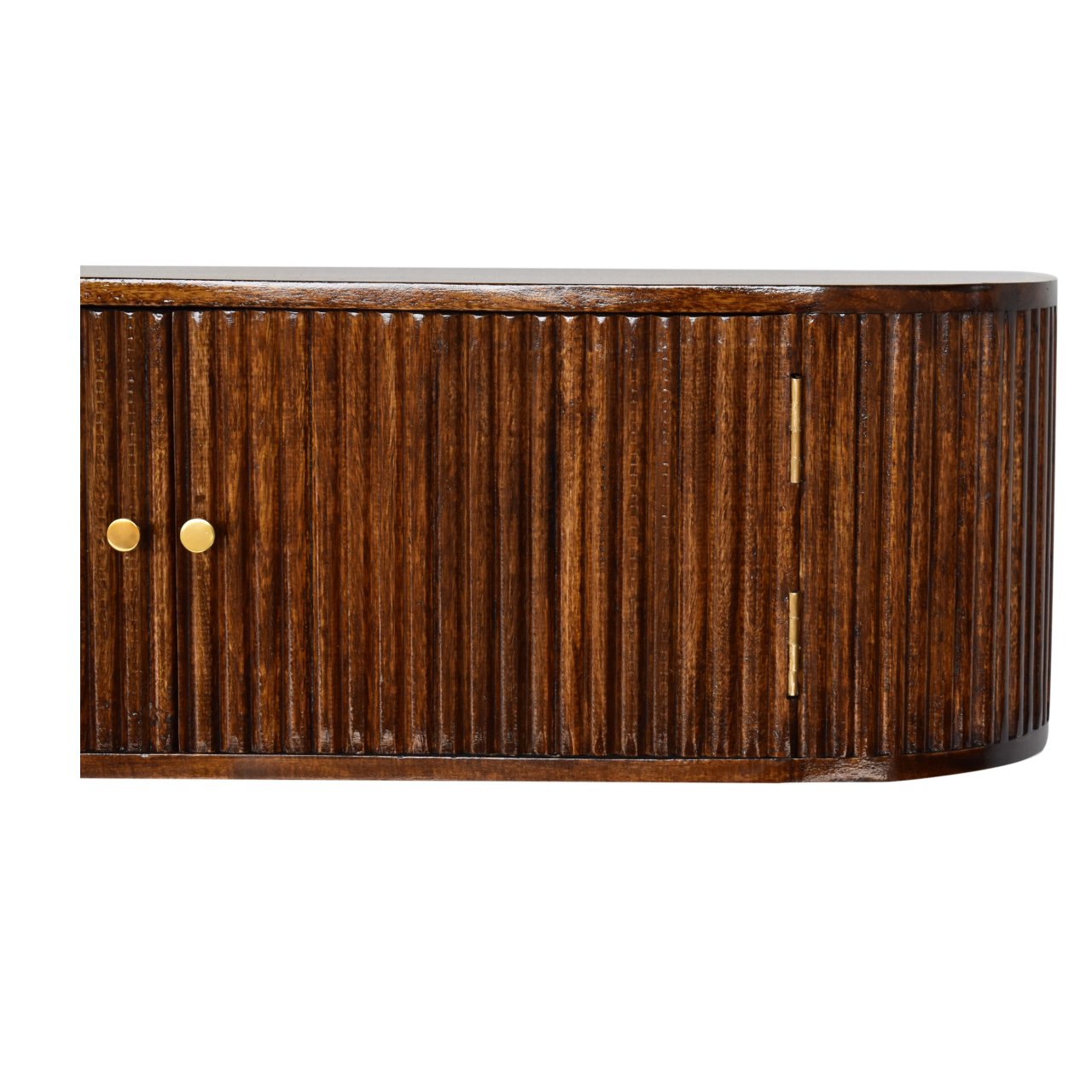 Solid Mango Wood Chunky Chestnut Finished 2 Door Wall Mounted Console - Image 4