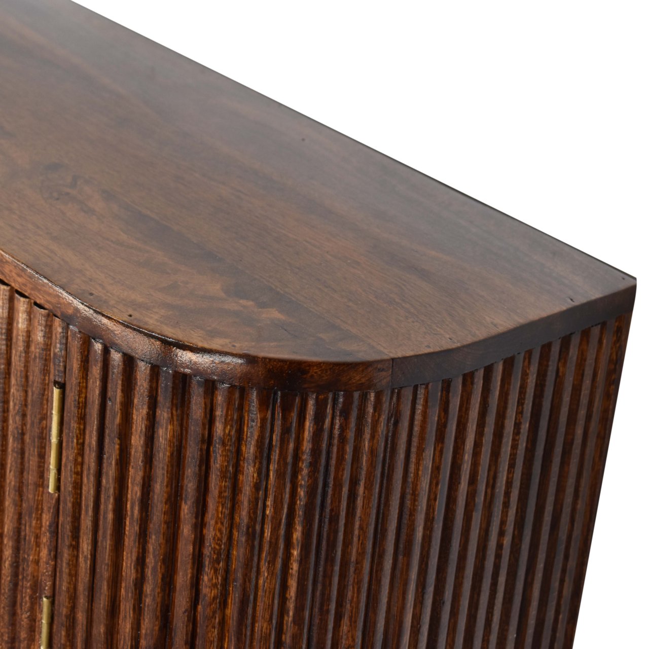 Solid Mango Wood Chunky Chestnut Finished 2 Door Wall Mounted Console - Image 5