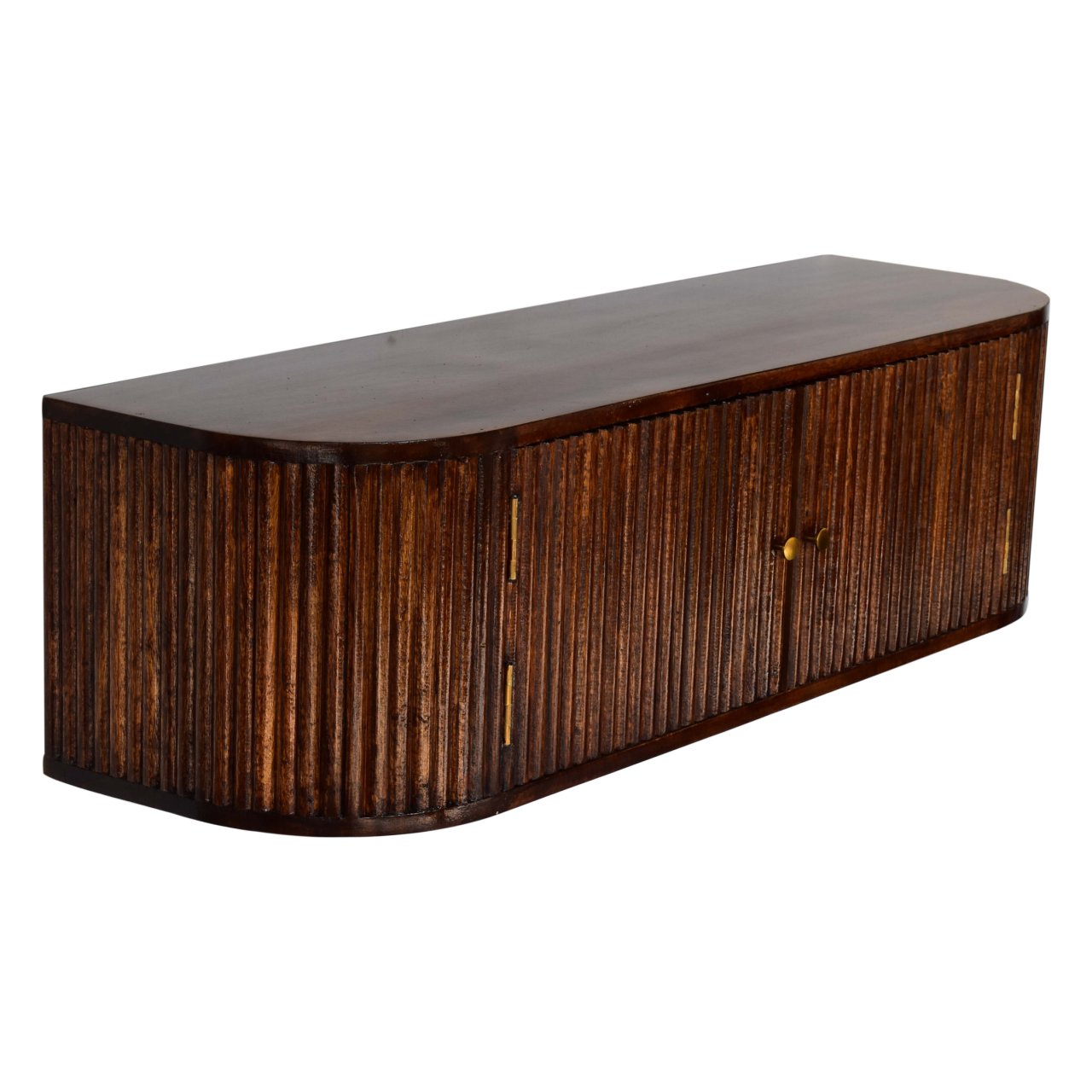 Solid Mango Wood Chunky Chestnut Finished 2 Door Wall Mounted Console - Image 6