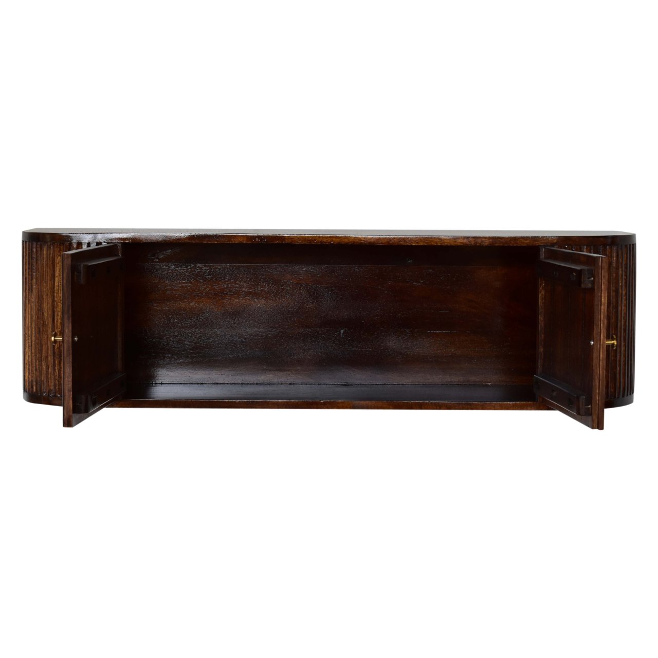 Solid Mango Wood Chunky Chestnut Finished 2 Door Wall Mounted Console - Image 7