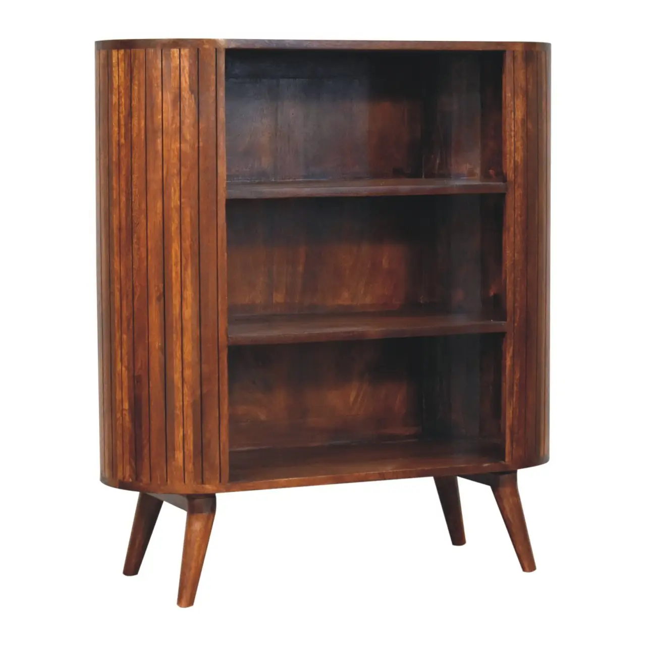 Solid Mango Wood Chestnut Finished Cortez Open Cabinet - Image 2