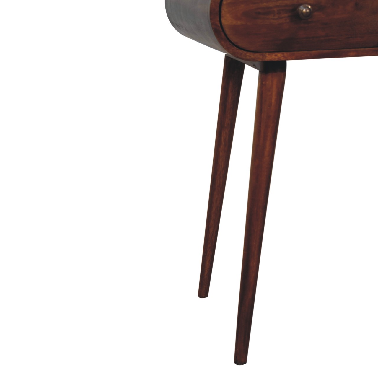 Solid Mango Wood Chestnut Finished 2 Drawer London Arch Writing Desk - Image 7
