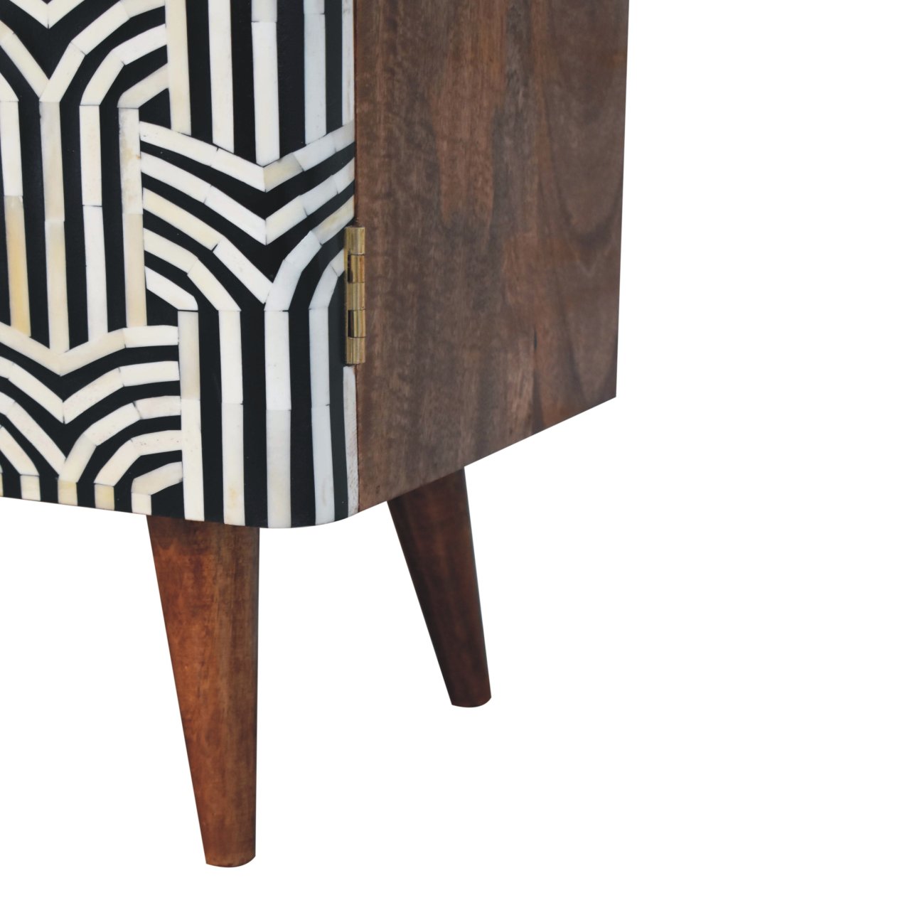 Solid Mango Wood Honey Caramel Finished 2 Door Edessa Bone Inlay Cabinet - Image 7