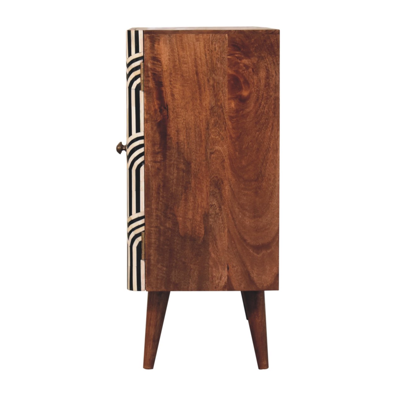 Solid Mango Wood Honey Caramel Finished 2 Door Edessa Bone Inlay Cabinet - Image 8