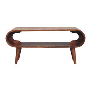 Solid Mango Wood Honey Caramel Finished Amaya Nordic Style Coffee Table