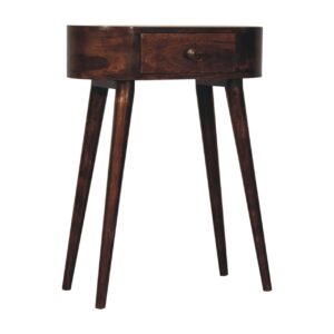 Solid Mango Wood California Walnut Finished 1 Drawer Mini Albion Console
