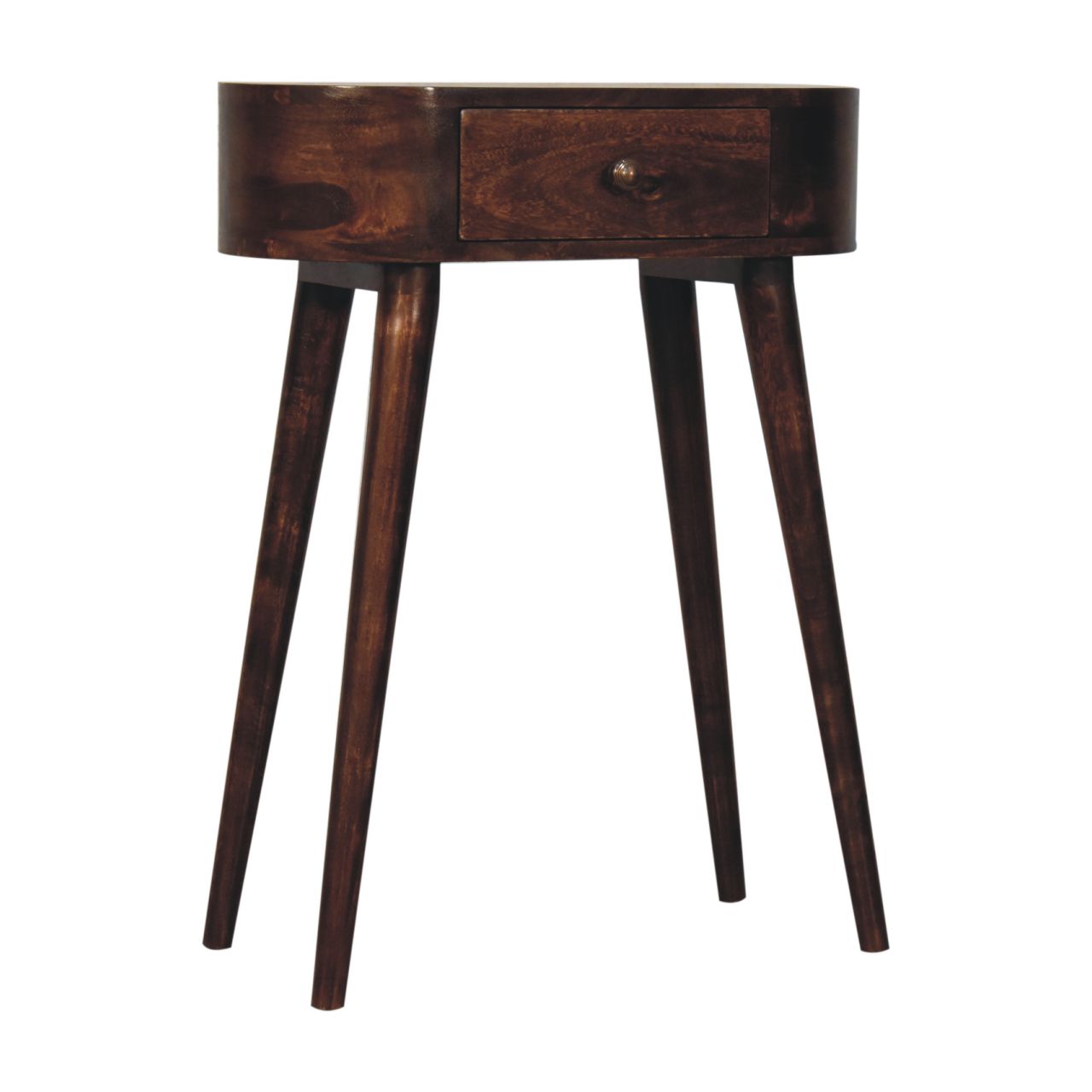 Solid Mango Wood California Walnut Finished 1 Drawer Mini Albion Console