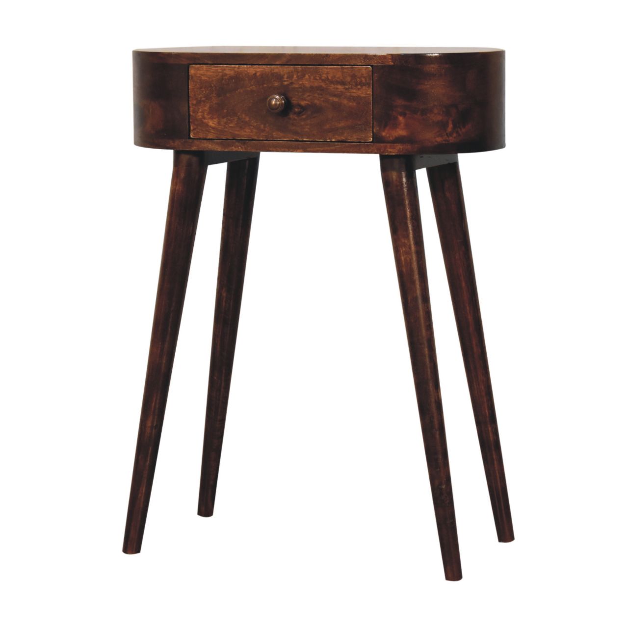 Solid Mango Wood California Walnut Finished 1 Drawer Mini Albion Console - Image 2