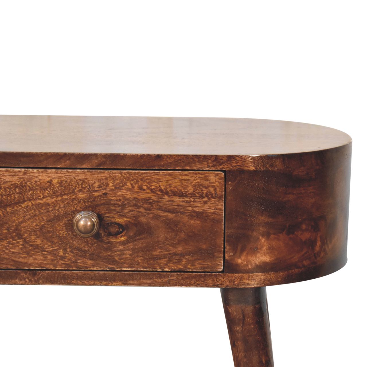 Solid Mango Wood California Walnut Finished 1 Drawer Mini Albion Console - Image 3
