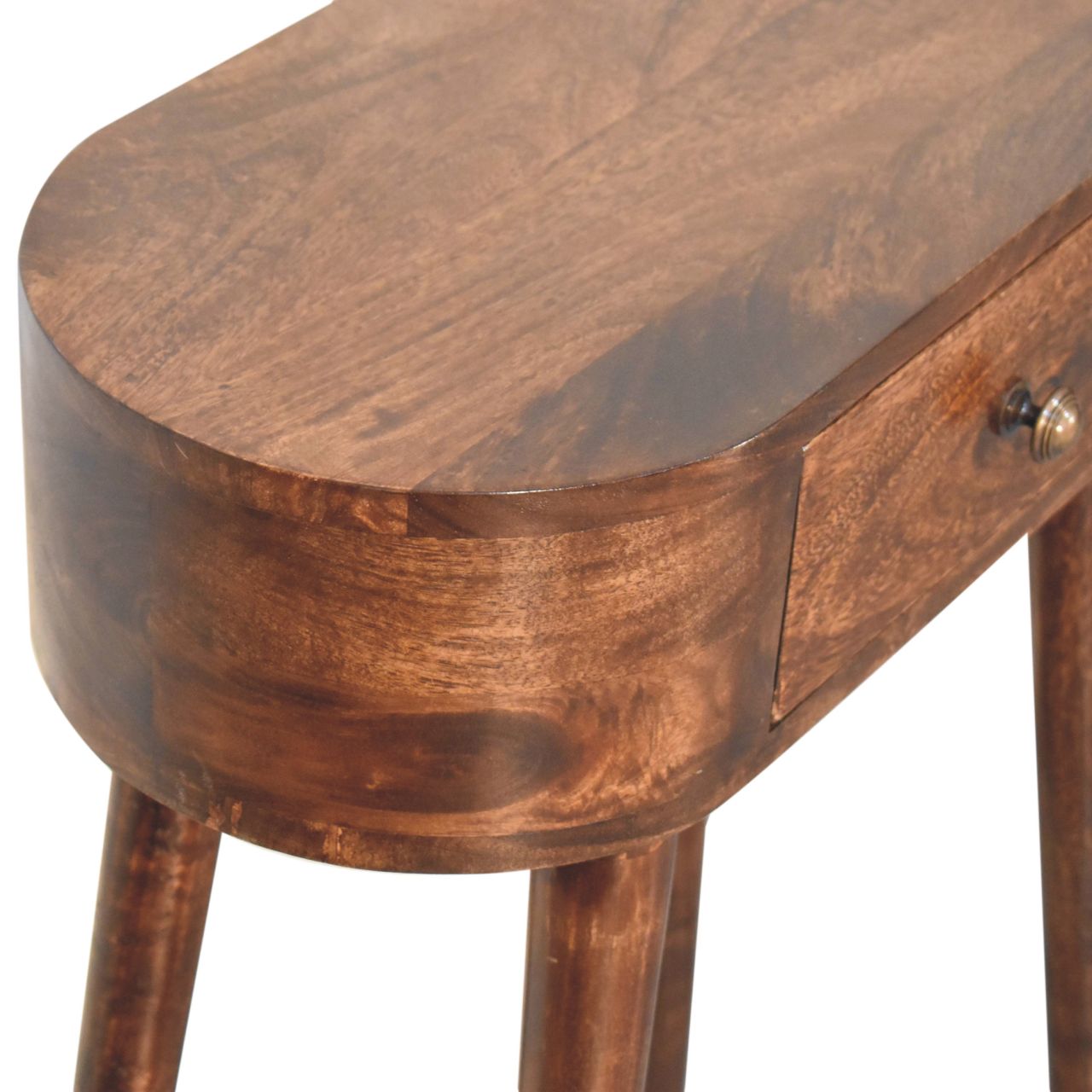 Solid Mango Wood California Walnut Finished 1 Drawer Mini Albion Console - Image 4