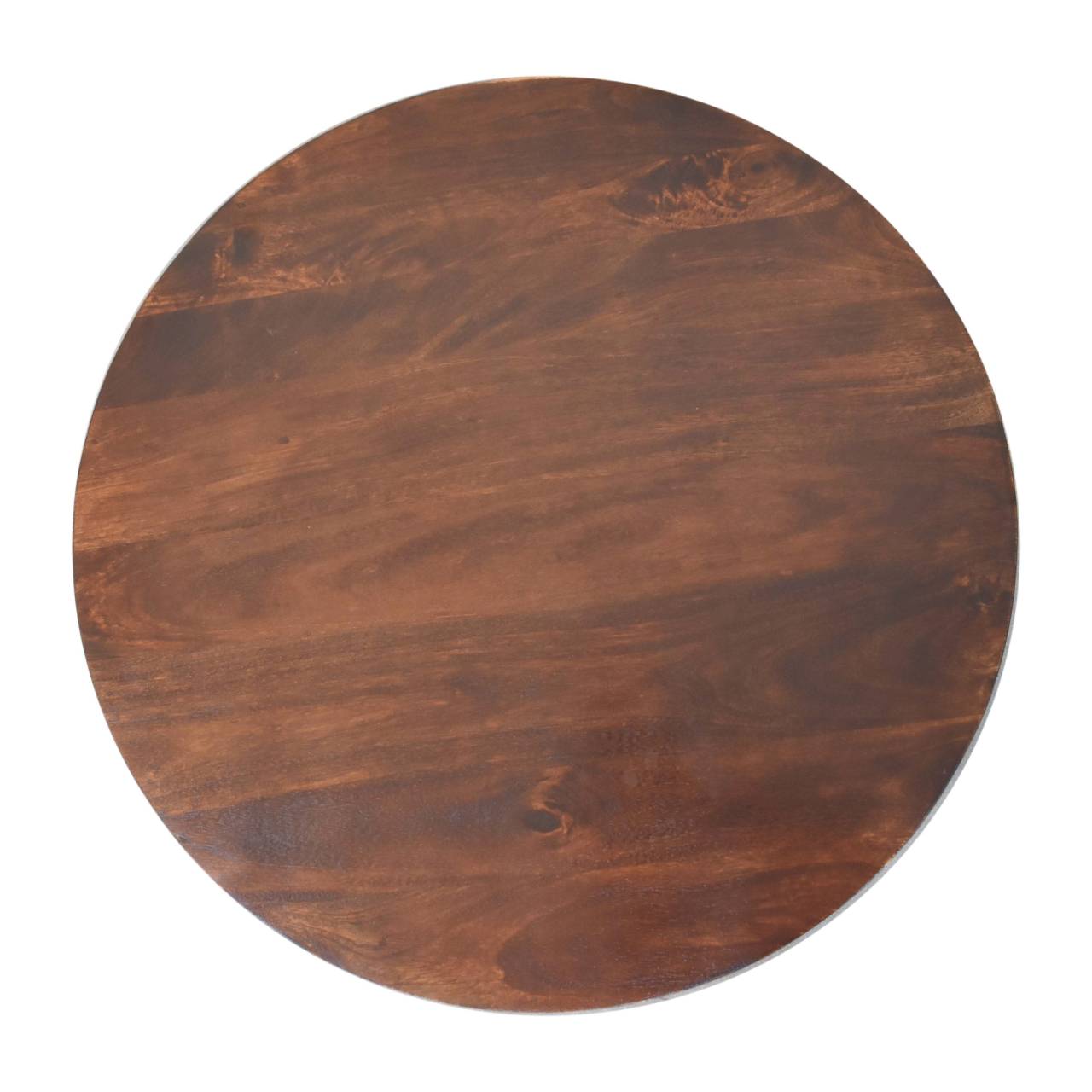 Solid Mango Wood California Walnut Finished Central Table with Ball Feet - Image 7