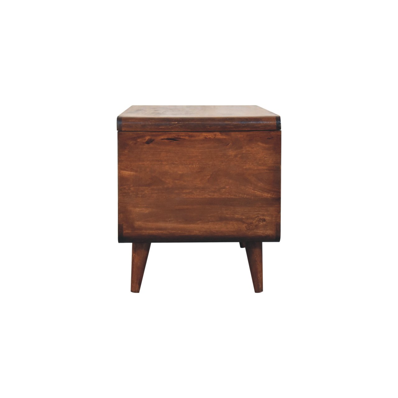 Solid Mango Wood California Walnut Curved Blanket Box On Legs - Image 7