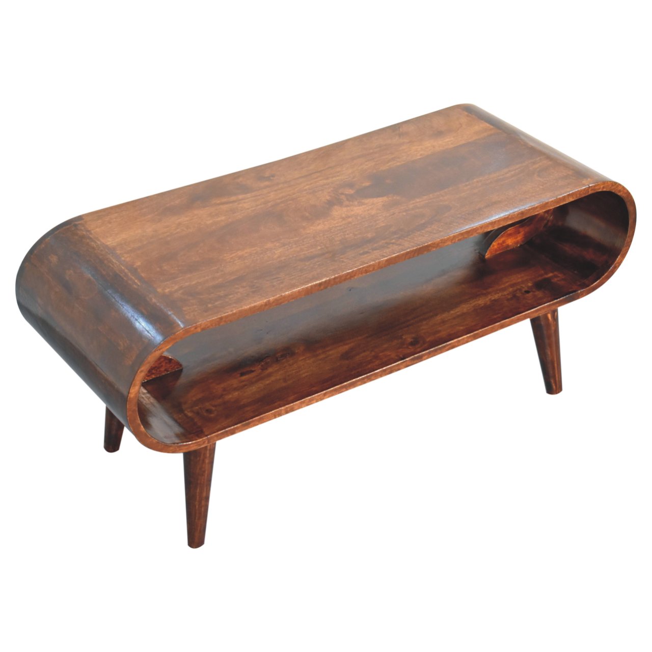 Solid Mango Wood California Walnut Finished Amaya Coffee Table - Image 5