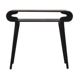Solid Mango Wood California Walnut Finished Amaya Open Console Table