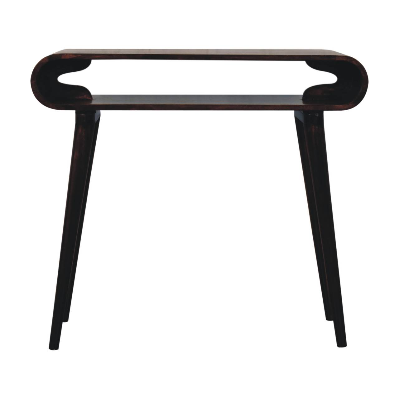 Solid Mango Wood California Walnut Finished Amaya Open Console Table
