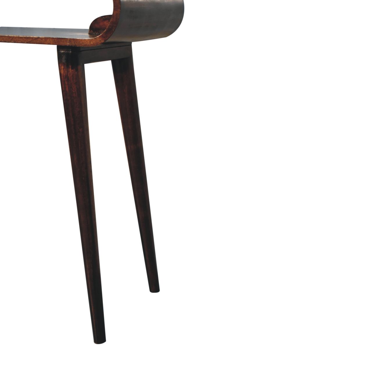 Solid Mango Wood California Walnut Finished Amaya Open Console Table - Image 7