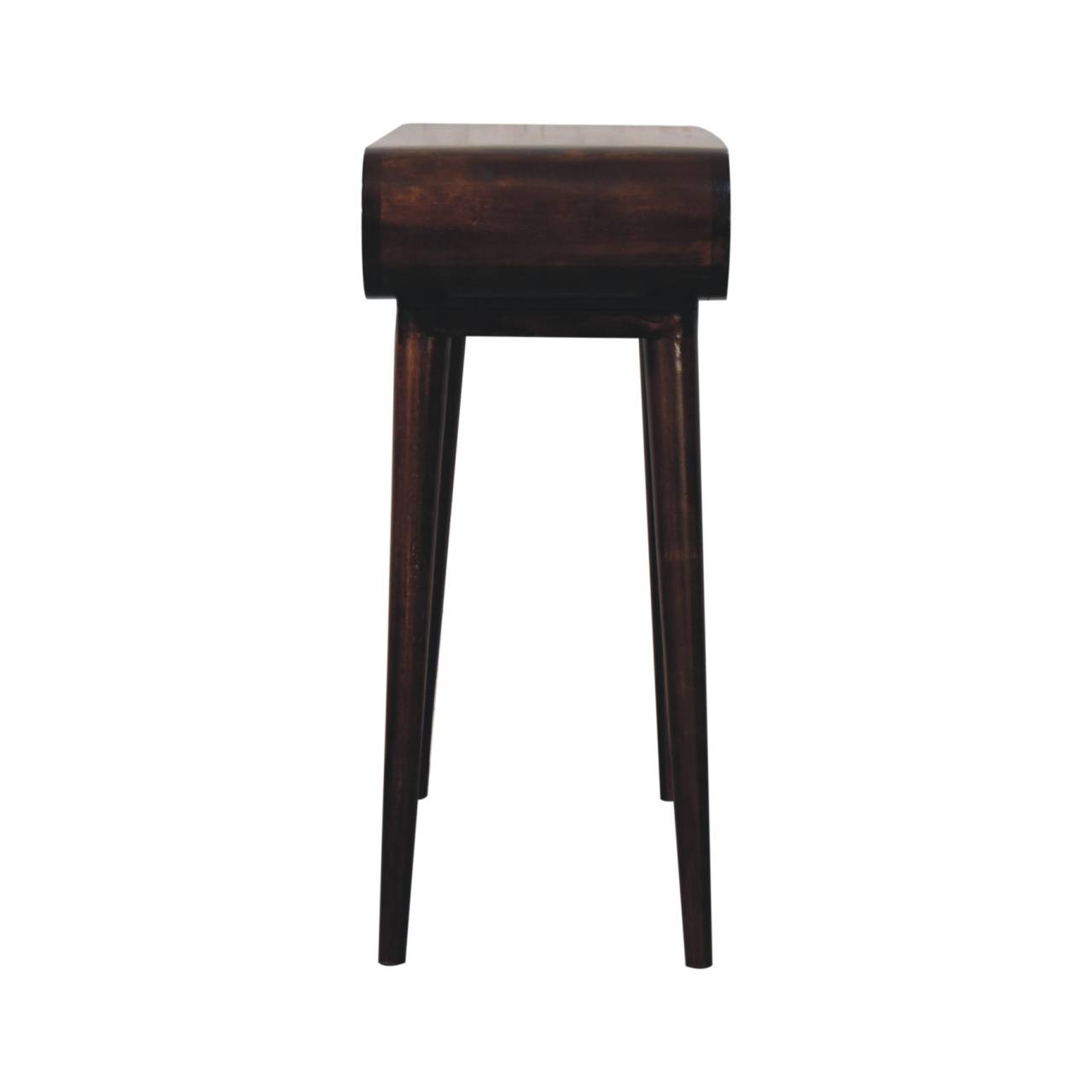 Solid Mango Wood California Walnut Finished Amaya Open Console Table - Image 8