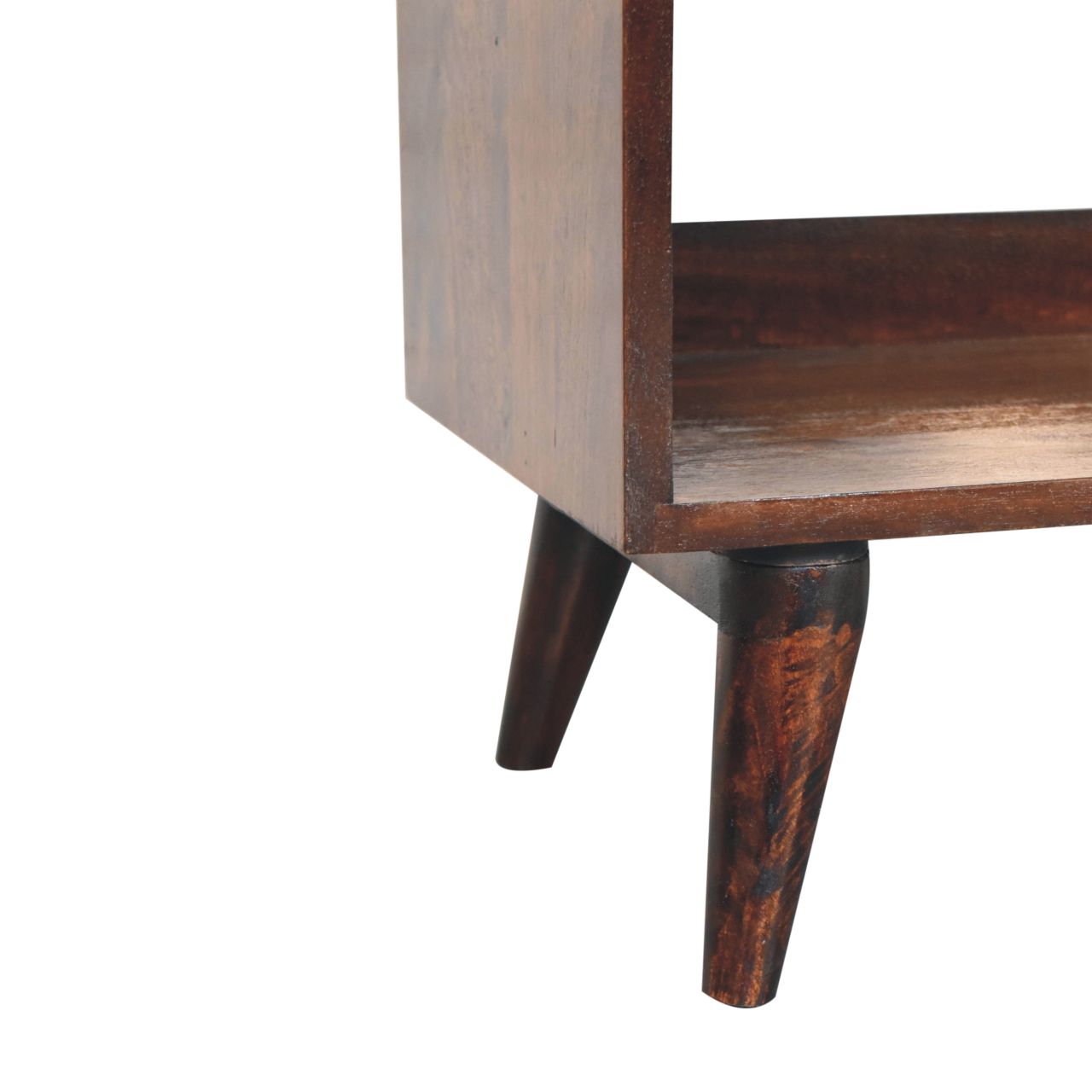 Solid Mango Wood California Walnut Finished Bench with Linen Seat Pad - Image 5