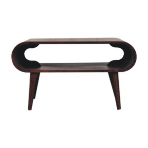 Solid Mango Wood California Walnut Finished Open Coffee Table