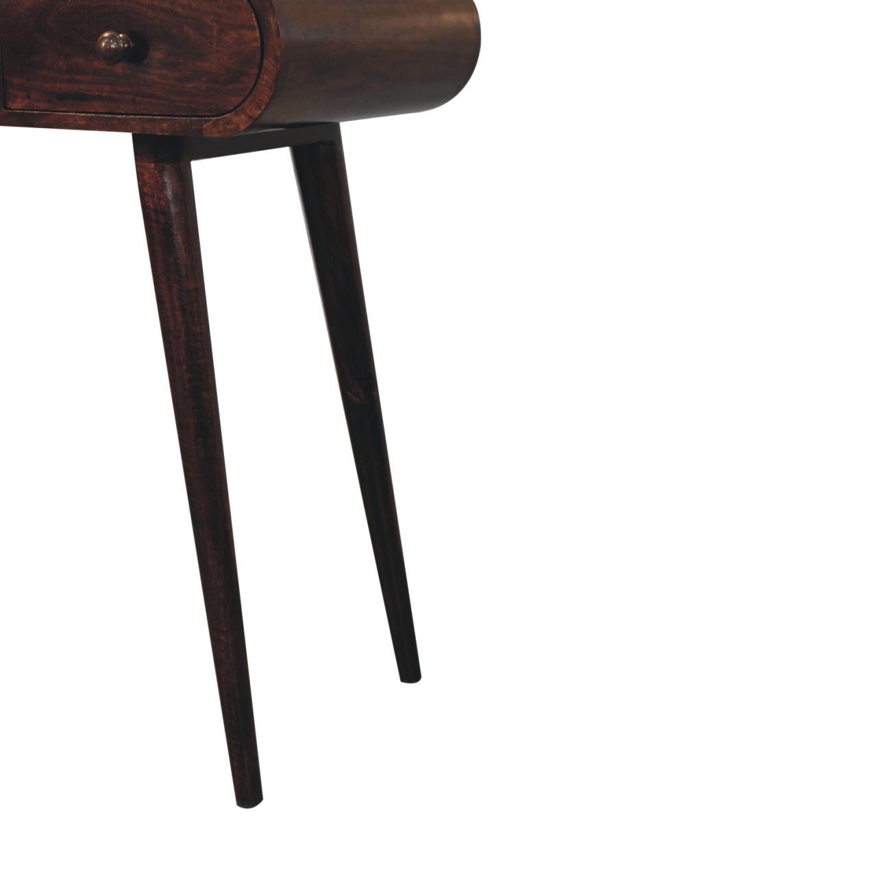 Solid Mango Wood California Walnut Dressing Table with Foldable Mirror - Image 8
