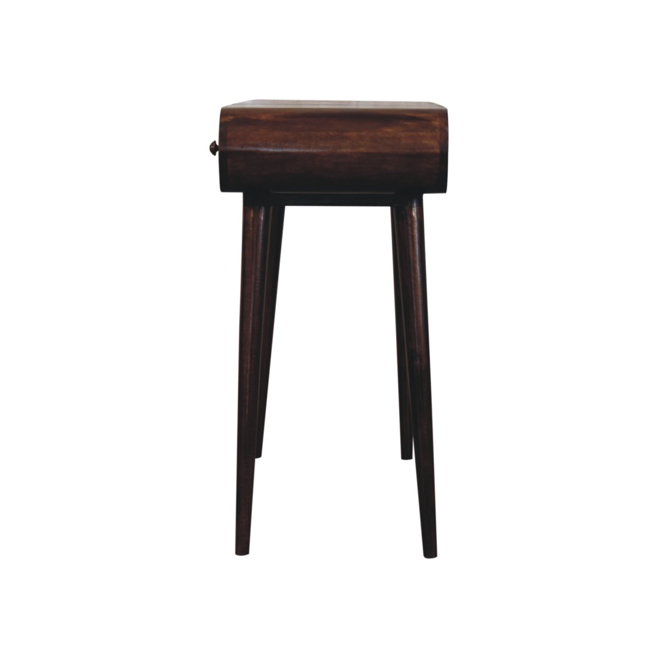 Solid Mango Wood California Walnut Dressing Table with Foldable Mirror - Image 9