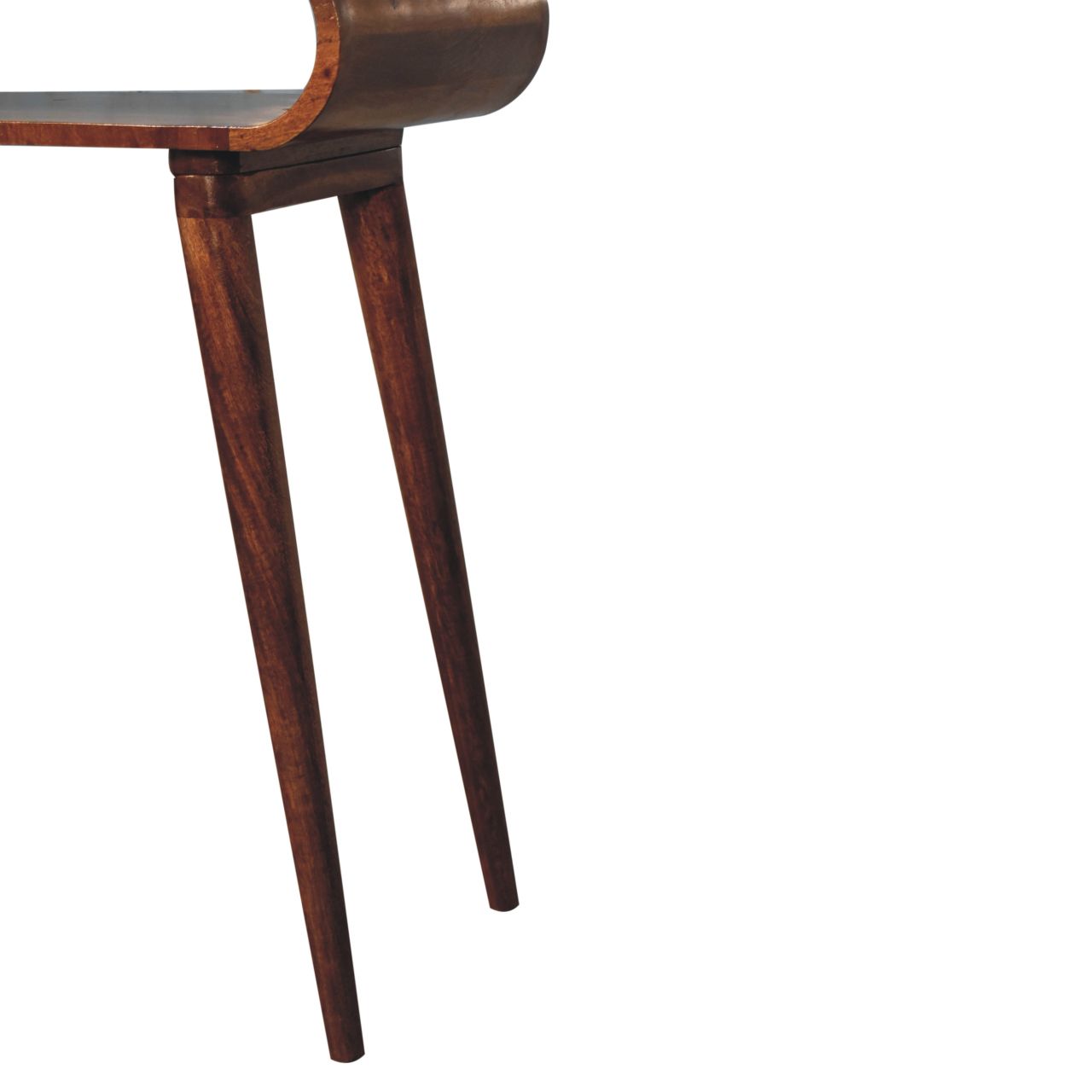 Solid Mango Wood Honey Caramel Finished Amaya Nordic Style Open Console Table - Image 7