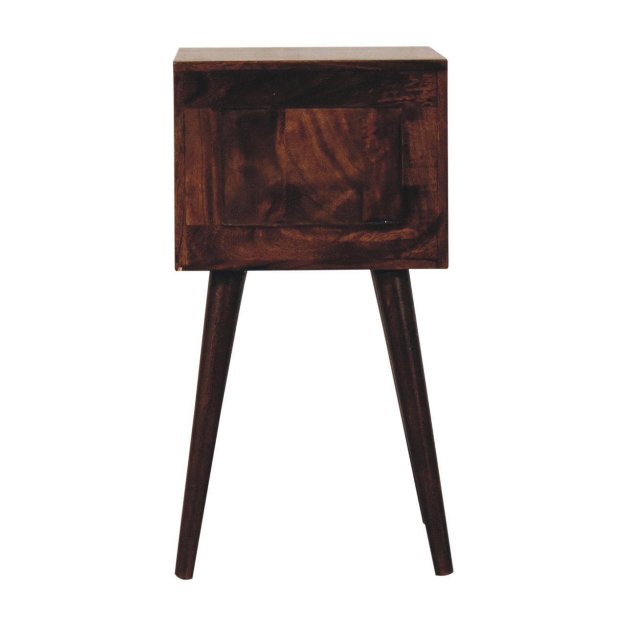 Solid Mango Wood California Walnut Finished Mini 2 Drawer Bedside - Image 9