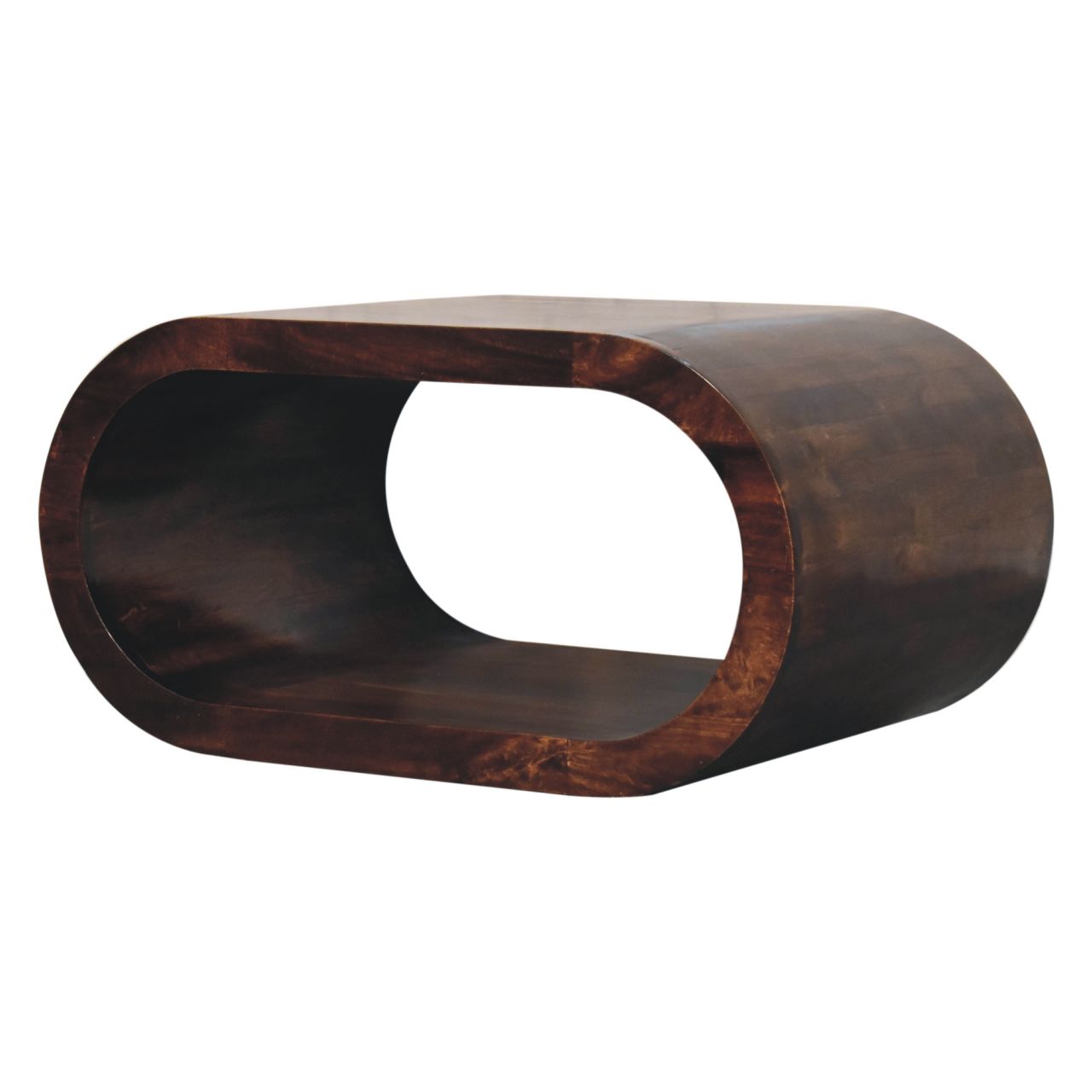 Solid Mango Wood California Walnut Finished Open Amaya Coffee Table - Image 2