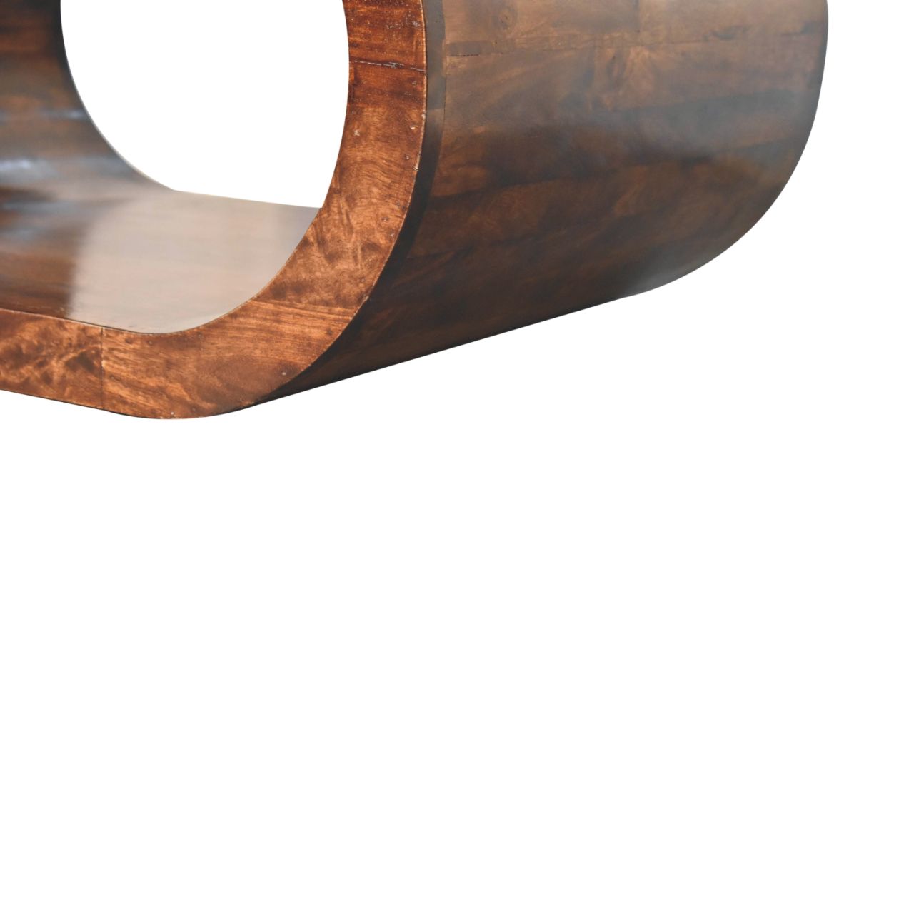 Solid Mango Wood California Walnut Finished Open Amaya Coffee Table - Image 6