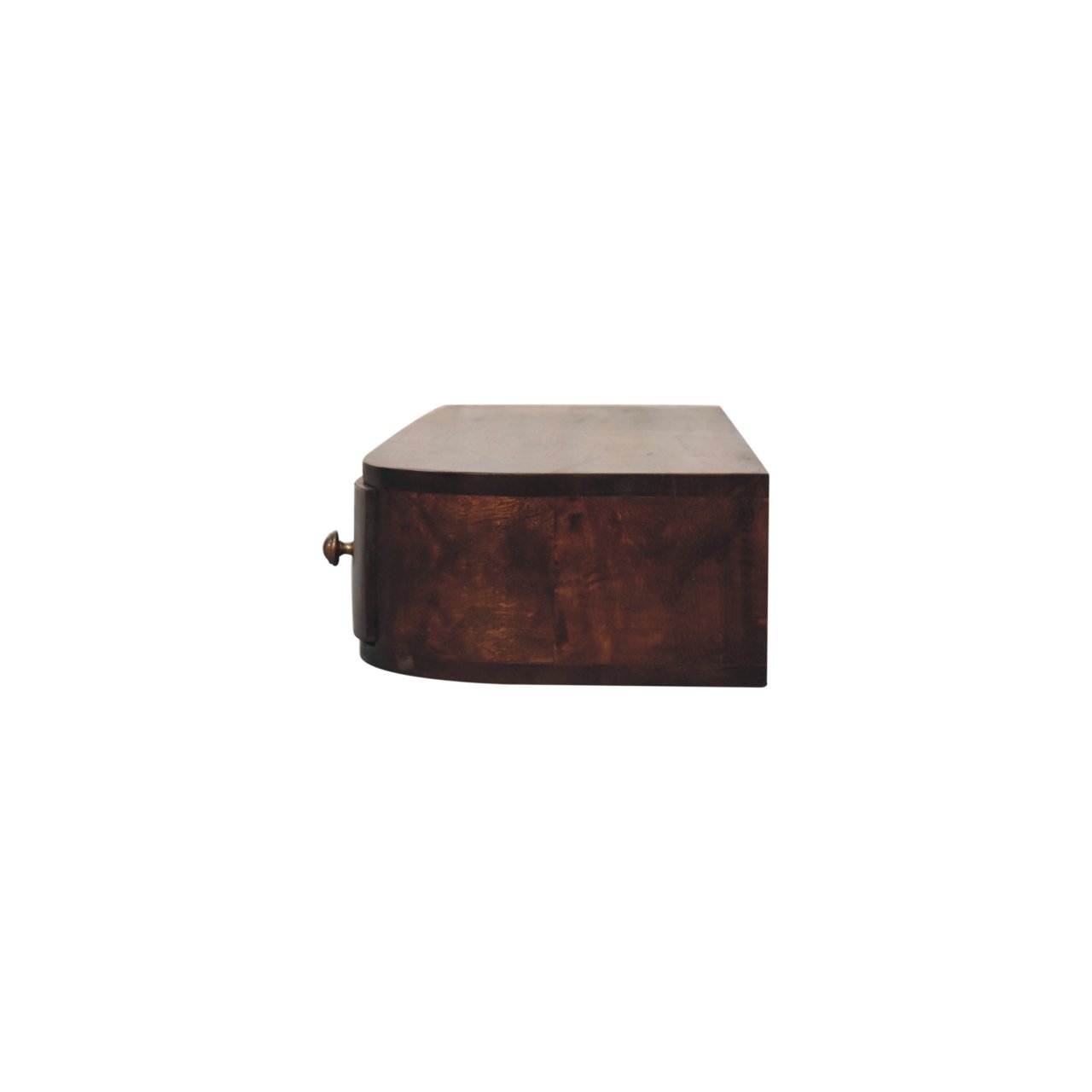 Solid Mango Wood Chestnut Finished Lunar 2 Drawer Wall Mounted Console - Image 7