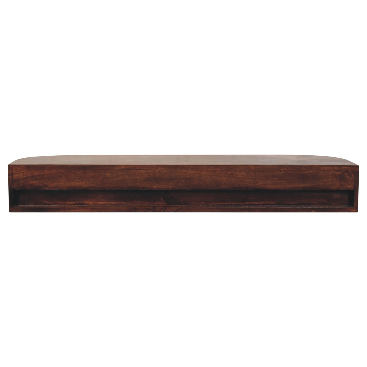 Solid Mango Wood Chestnut Finished Lunar 2 Drawer Wall Mounted Console - Image 8