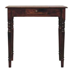 Solid Mango Wood California Walnut Finished 1 Drawer Writing Desk