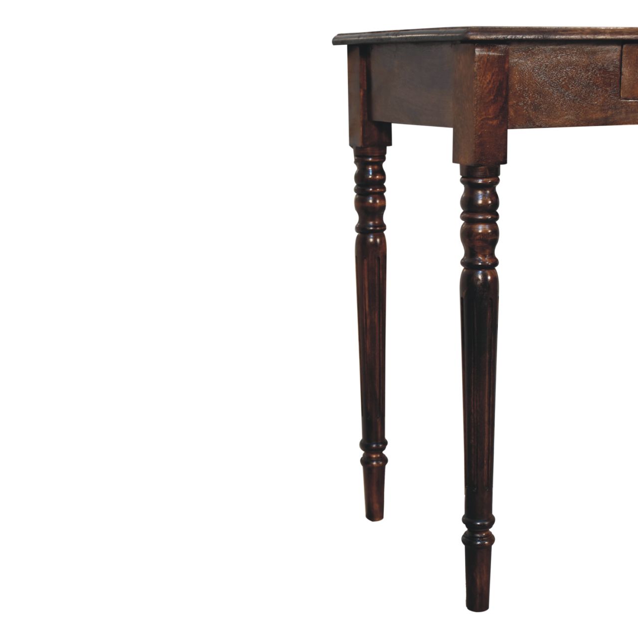 Solid Mango Wood California Walnut Finished 1 Drawer Writing Desk - Image 8