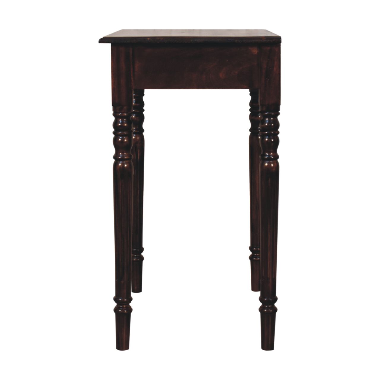 Solid Mango Wood California Walnut Finished 1 Drawer Writing Desk - Image 9