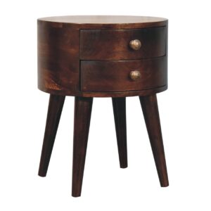 Solid Mango Wood California Walnut Finished 2 Drawer Odyssey Bedside