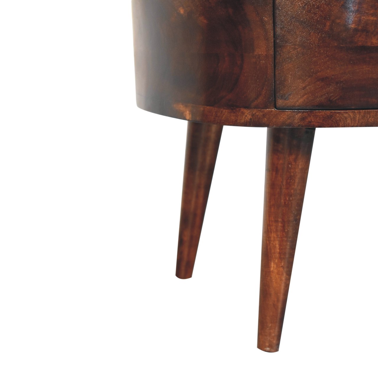 Solid Mango Wood California Walnut Finished 1 Drawer Wave Coffee Table - Image 7